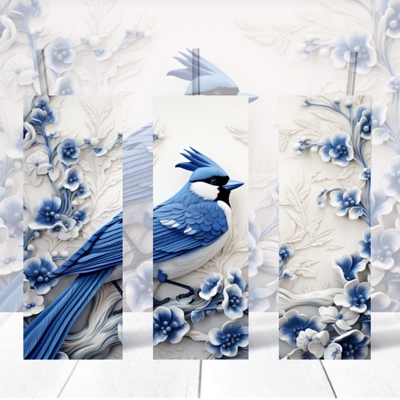 Handmade Blue Jay Tumbler | New 20oz Skinny With Lid And Reusable Straw - Picture 1 of 4
